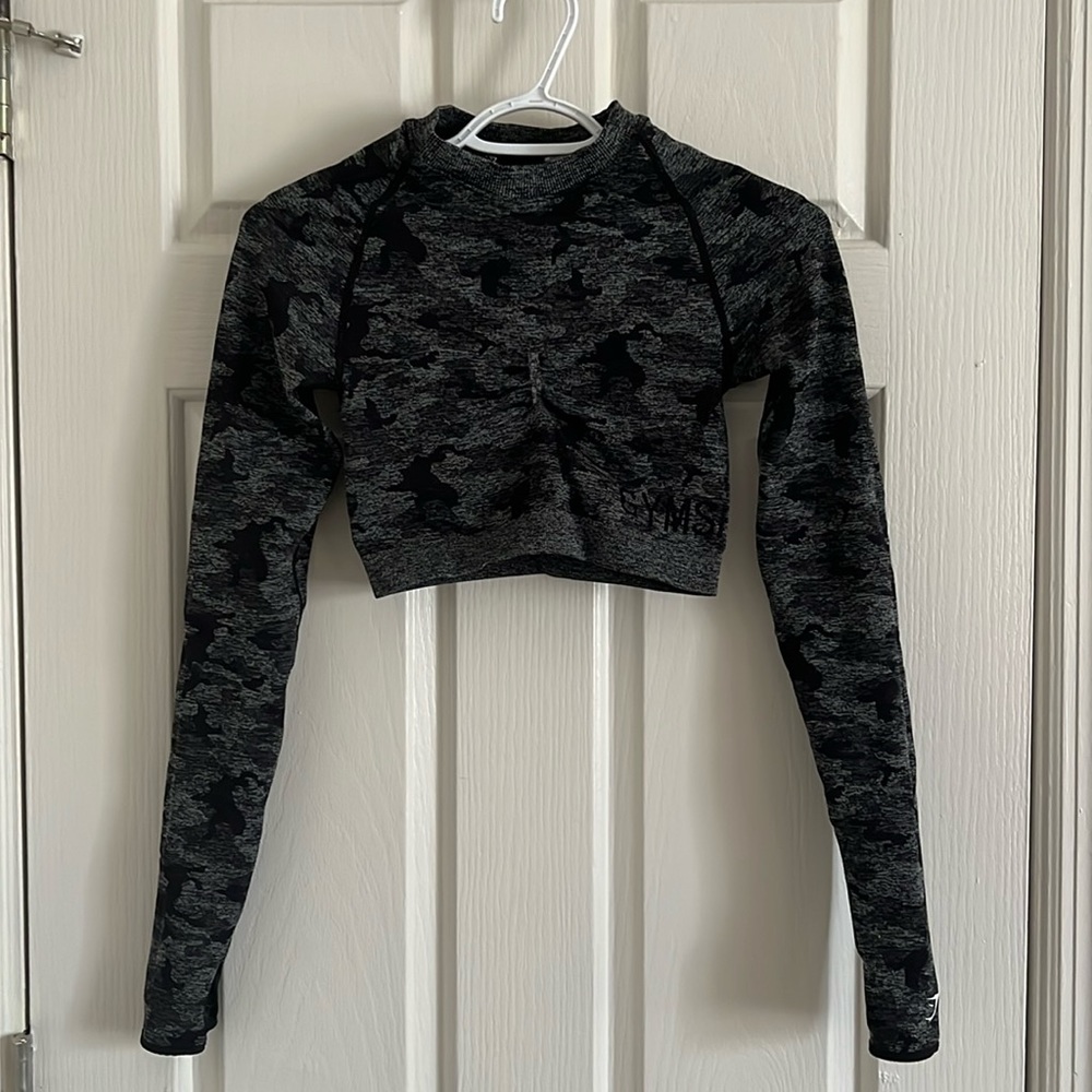 Gymshark Adapt Camouflage Seamless Long Sleeve Crop Top